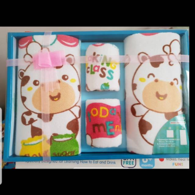 Handuk set / Paket handuk bayi motif sapi