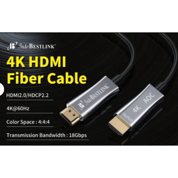 Cable hdtv 2.0 bestlink 25 meter Active optical fiber 4k 60hz hdr hdcp uhd 3d - Kabel hdtv indobestlink optic optik 25m aktif