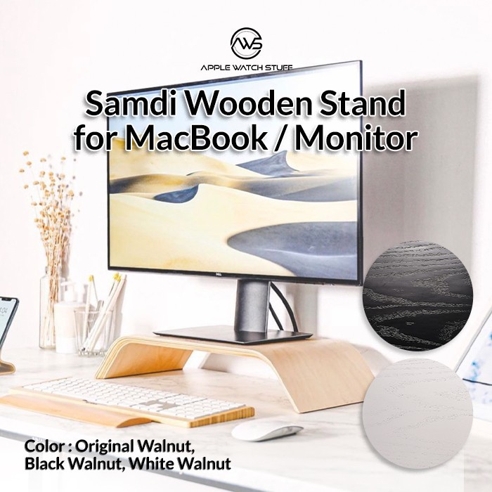 Samdi Bamboo Monitor Stand For Macbook / Other Laptops / PC / Monitor