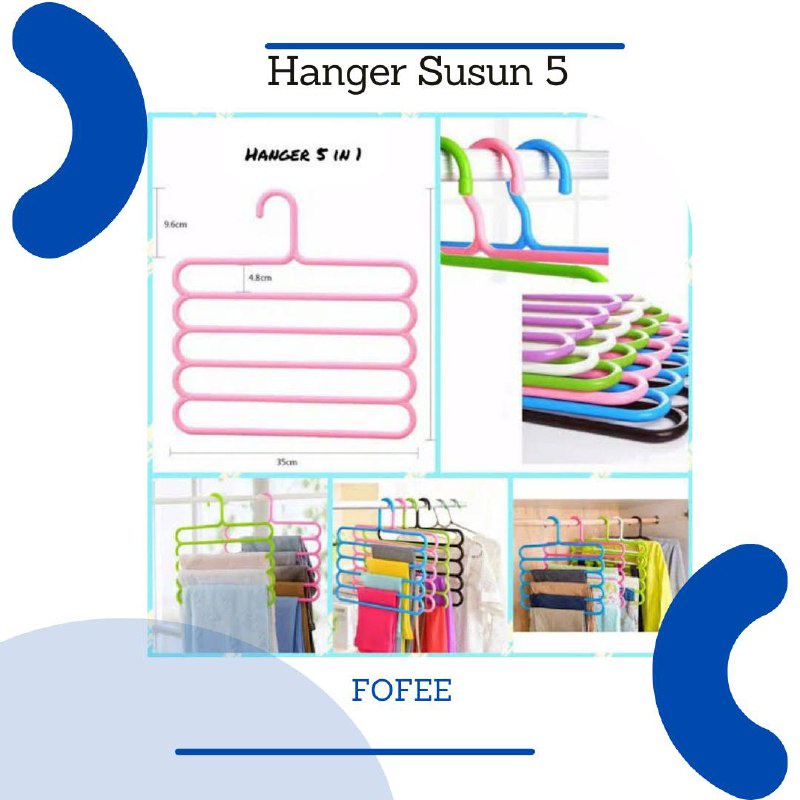 [MPORT] - Hanger Susun 5 Laundry Gantungan Plastik Multifungsi Scarf KodeHS5