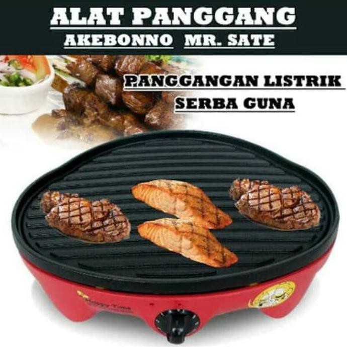 BEST SELLER Alat Panggang Akebonno Mr Sate Panggangan Listrik Serbaguna Grill Pan SX268