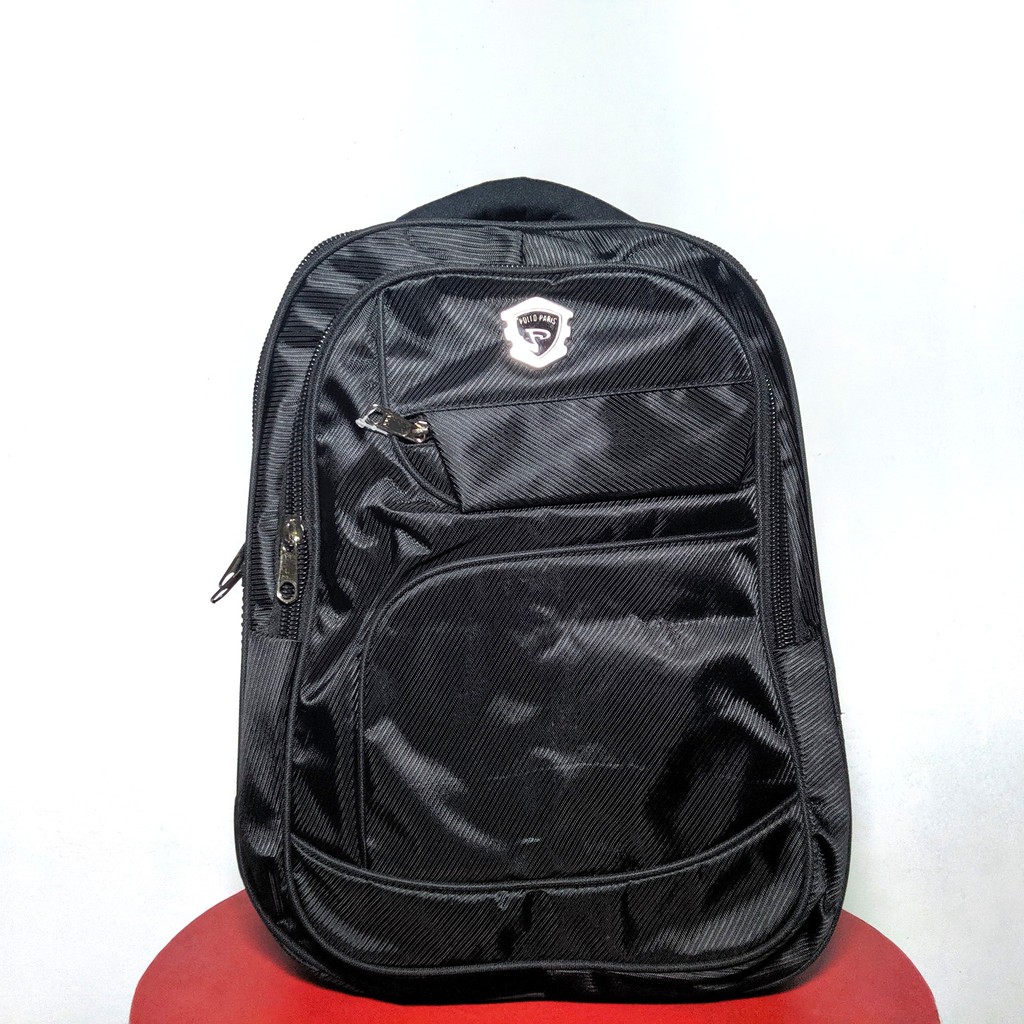 TAS SEKOLAH POLLO PARIS BLACK TERMURAH/ TAS LAPTOP/ TAS KULIAH/ TAS PUNGGUNG