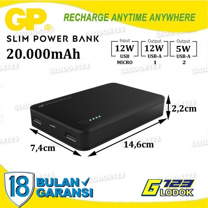 POWERBANK GP 20000MAH ORI FAST CHARGING