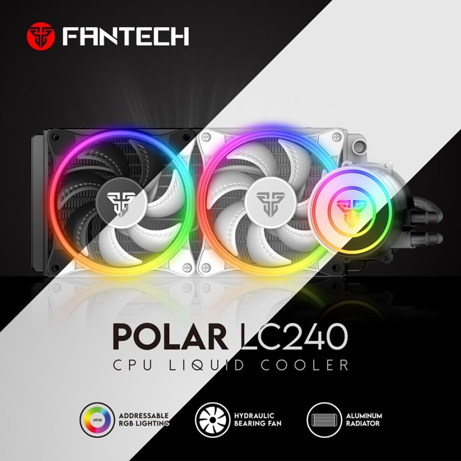 Fantech POLAR LC240 ARGB CPU Liquid Cooler AIO 240mm PWM Fan ARGB Sync