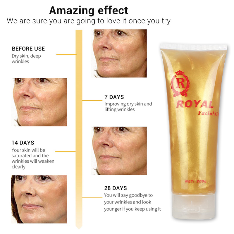 Royal Facial Gold Gel Ultrasonic RF Lifting Firming Wrinkles Solusi Mudah untuk Kulit yang Kencang dan Bebas Kerutan