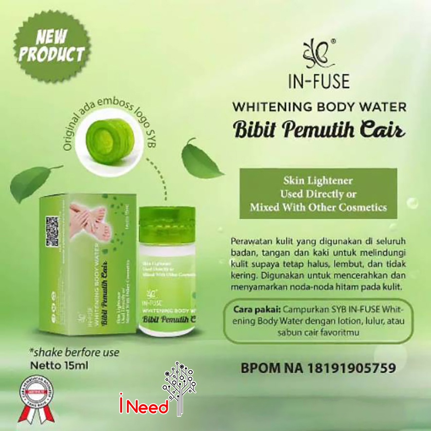 (INEED) ( SYB / CAIR ) WHITENING BODY WATER BIBIT PEMUTIH CAIR SYB / BIBIT PEMUTIH CAIR SYB