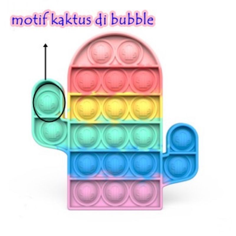 POP IT MURAH RAINBOW  fidget push Pop It Fidget Toy Push mainan anak-Kaktus