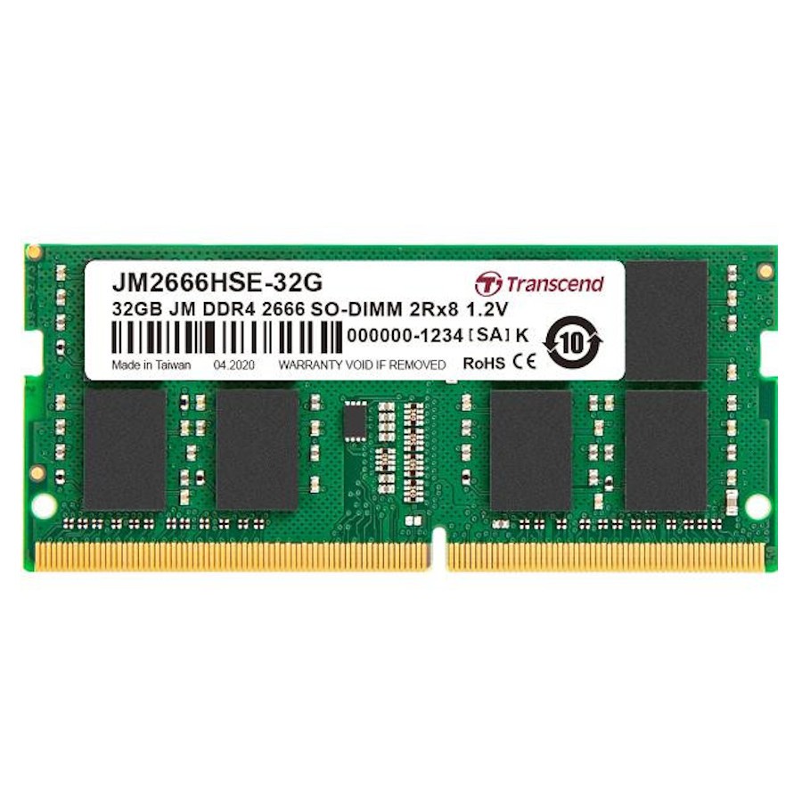 Transcend JetRam SO-DIMM 32GB (1x32GB) DDR4 PC21300 (JM2666HSE-32G)