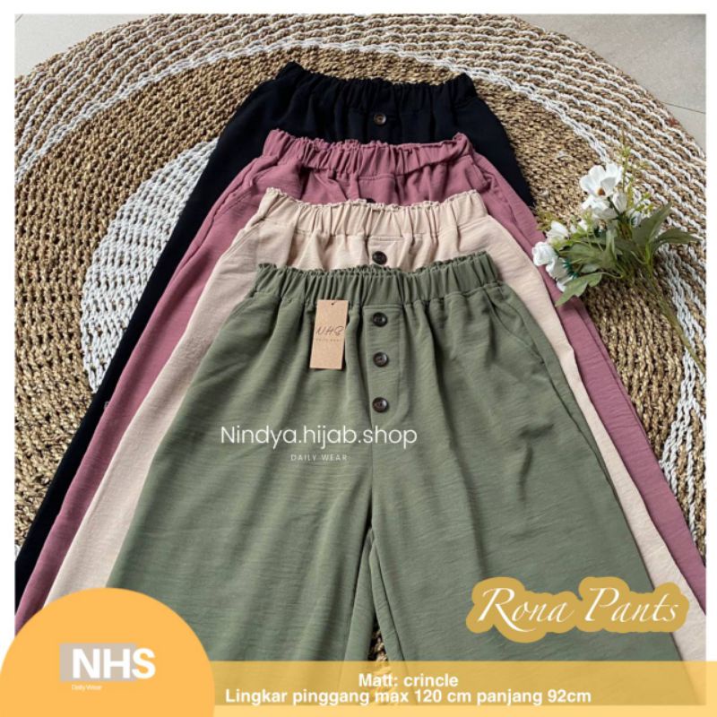 Rona pants celana crincle kulot  jumbo