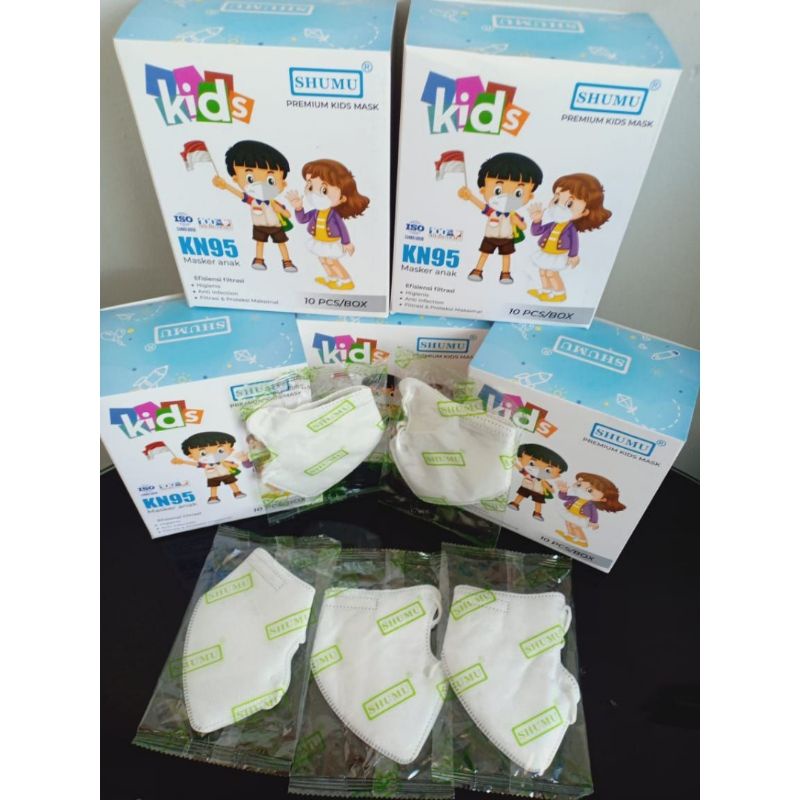 Masker Shumu KN95 Anak 5 Ply isi 10 Pcs Original KN95 Kids Mask KEMENKES RI