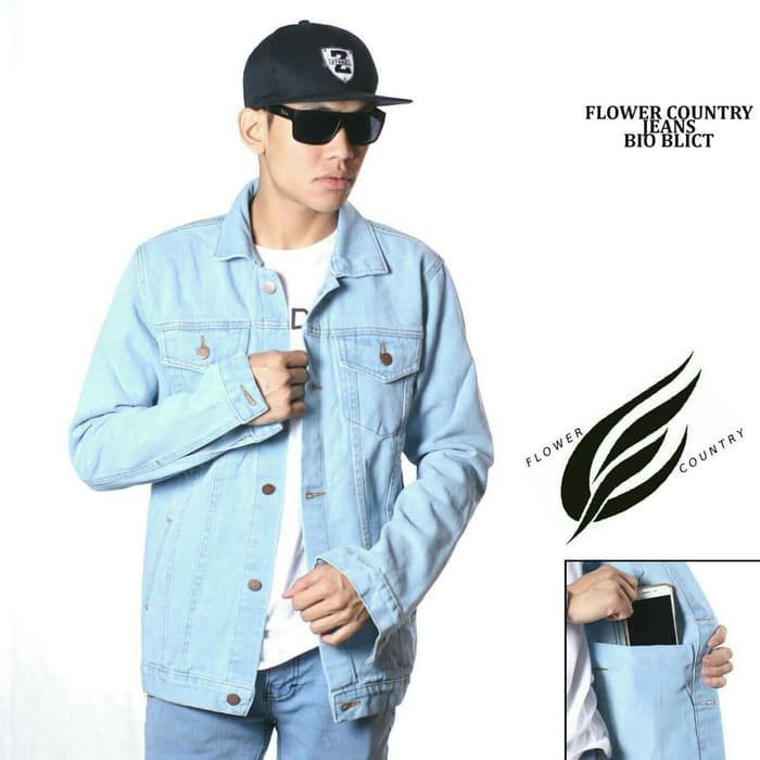promo JAKET JEANS XXL JUMBO UKURAN BESAR LEVIS PRIA BIOBLITZ DENIM BIRU MUDA