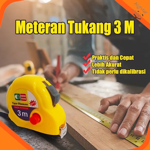 Meteran Tukang 3 Meter Meteran Tarik Tape Measure Alat Tukang Bangunan
