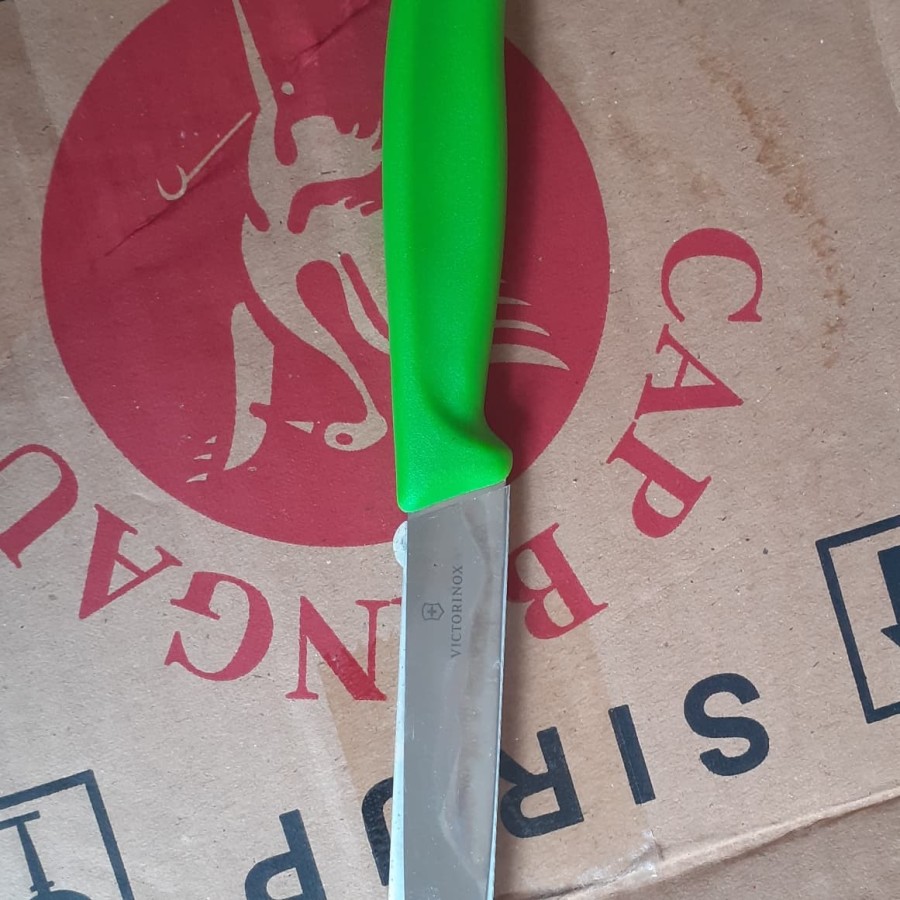 Victorinox - Pisau lancip - 10 cm - pisau hijau