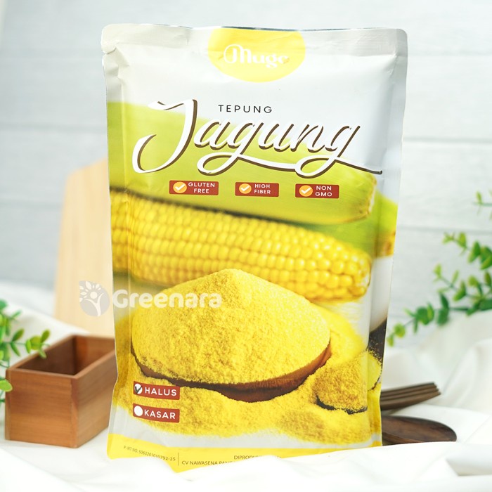 

hbt204tt Mugo Tepung Jagung 1Kg (Polenta Coarse) Kemasan Ekonomis Non Gmo Lokal - Kasar Da01D100