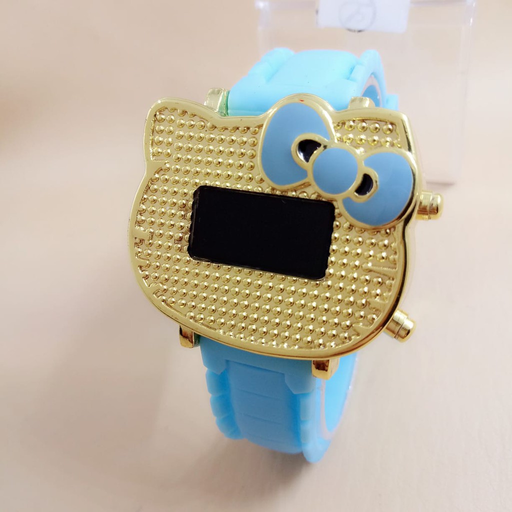 JAM TANGAN ANAK FASHION HELLO KITTY LED RUBBER