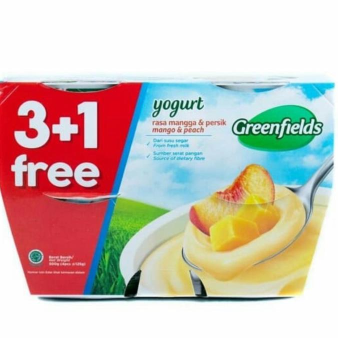 

best seller] Greenfields Yogurt Rasa Mangga dan Peach 3+1