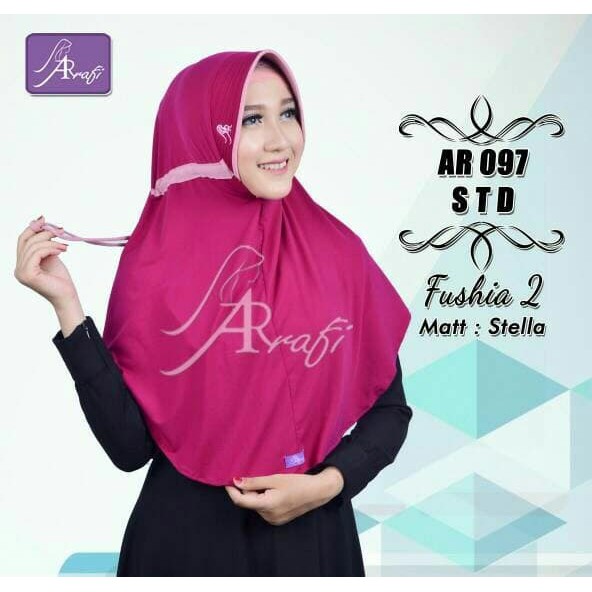 Promo!! Ar 097 Twinny Std Jilbab Hijab Kerudung Bergo Ar Rafi Arrafi Serut Terlaris!!