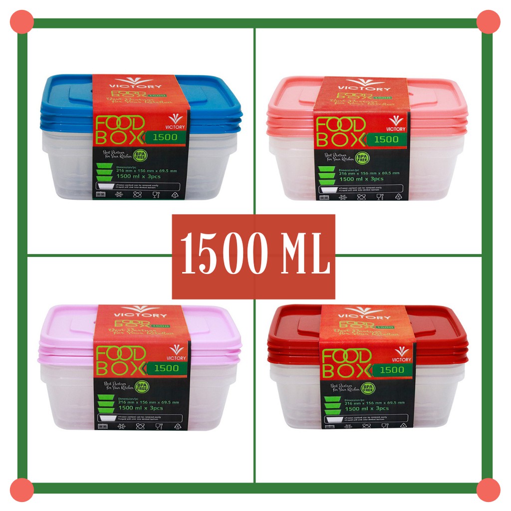 KOTAK PLASTIK MAKAN / FOOD BOX ONLINE STORE / CONTOH KOTAK SNACK 1500 ML