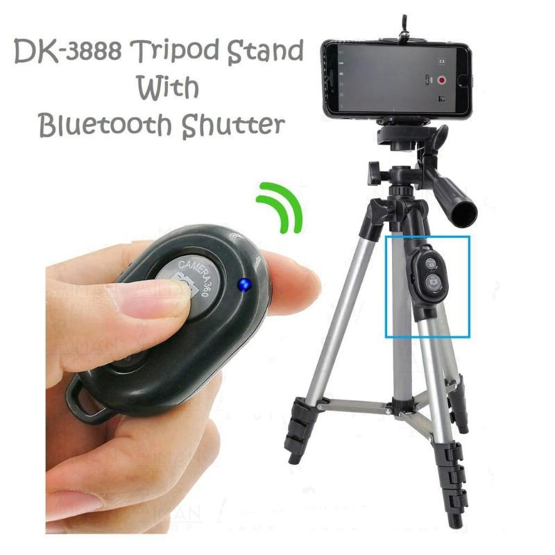 COD 3888 TRIPOD BLUETOOTH DK3888 Kaki 1.5 METER+ REMOTE BLUETOOTH SUPER MURAH