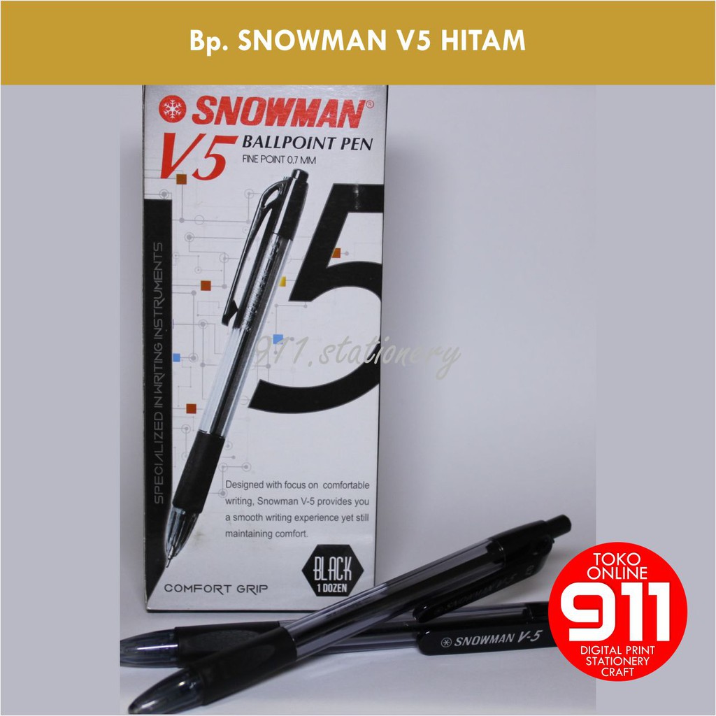 

PULPEN SNOWMAN V-5 HITAM GEL