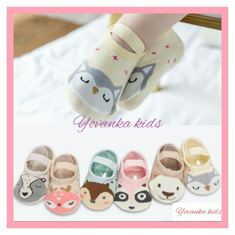 Kaos Kaki Bayi Motif Animal Anti Slip