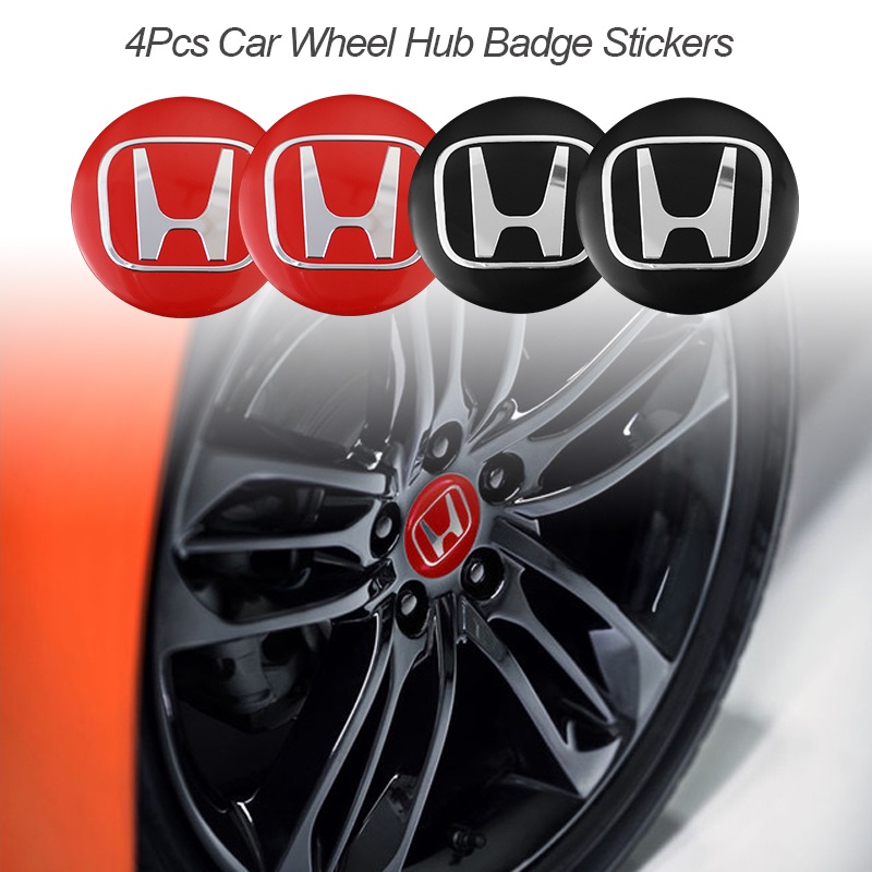 4pcs Stiker Emblem Roda Mobil 56mm Untuk Honda City Civic Brio Accord BRV CRV HRV Jazz Fit