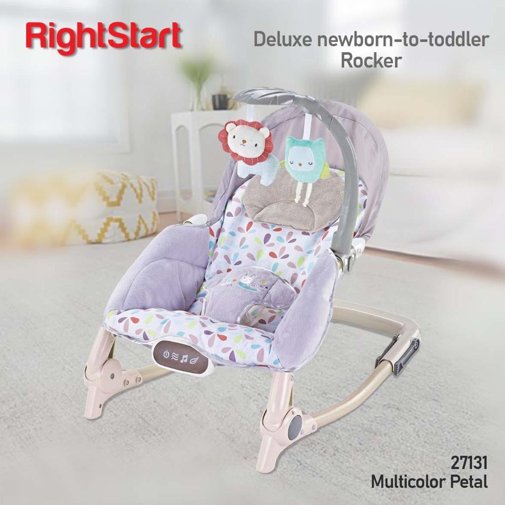 READY Right Start Bouncer Newborn Toddler Portable Swing Ayunan Bayi 2 in 1 Goyang Rocker Baby-Multicolor Petal