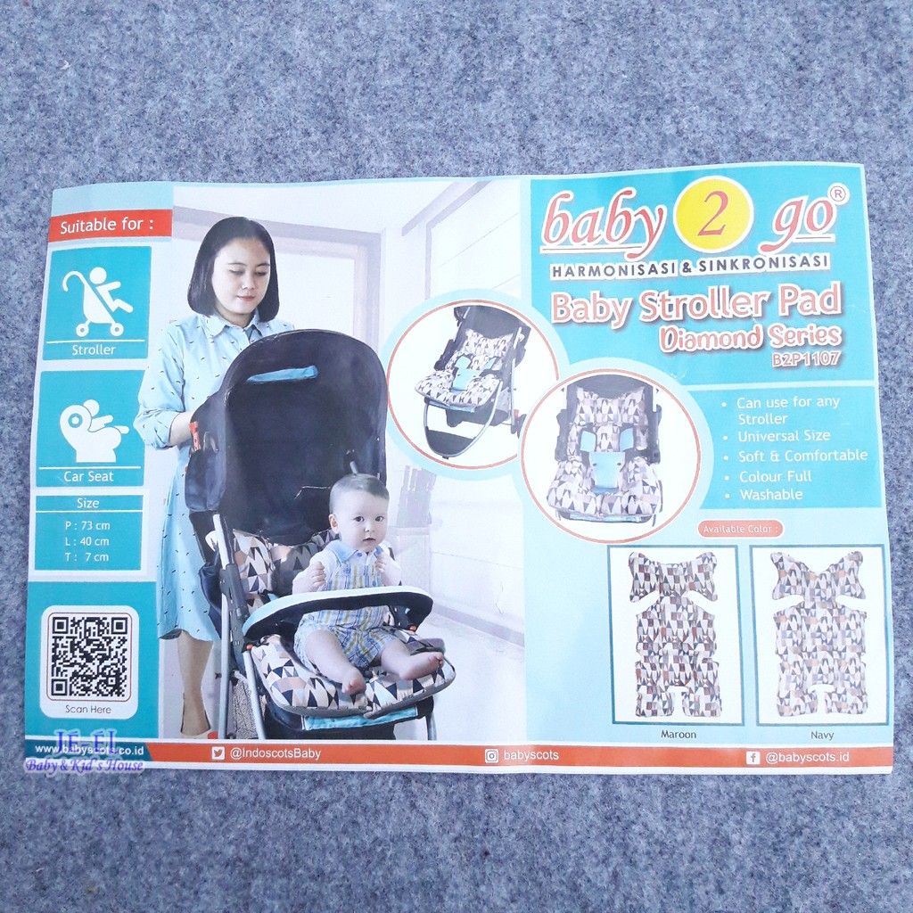 Baby 2 Go Baby Stroller Pad Diamond Series / Alas Stoller Bayi