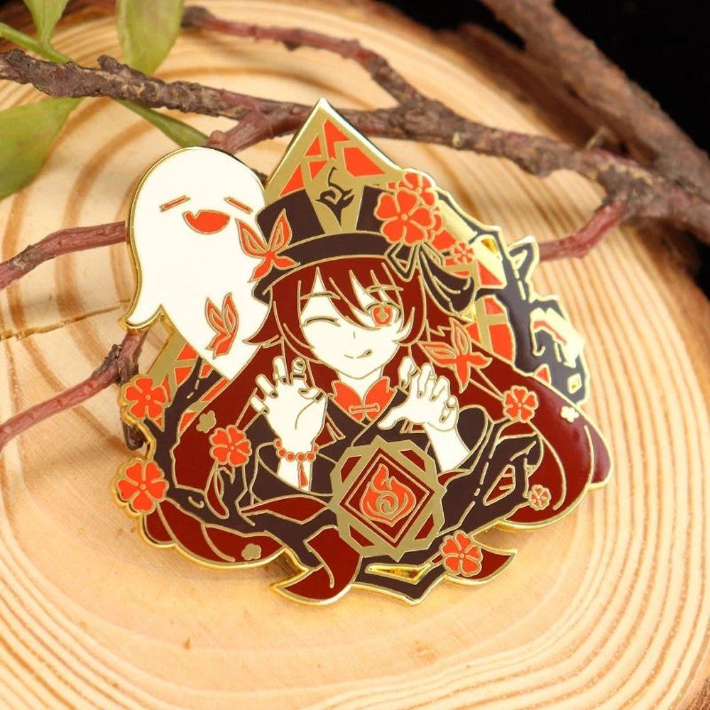 Agustin Genshin Impact Bros Cosplay Koleksi Hadiah Anime Keqing Medali Liontin Venti Bros Pin