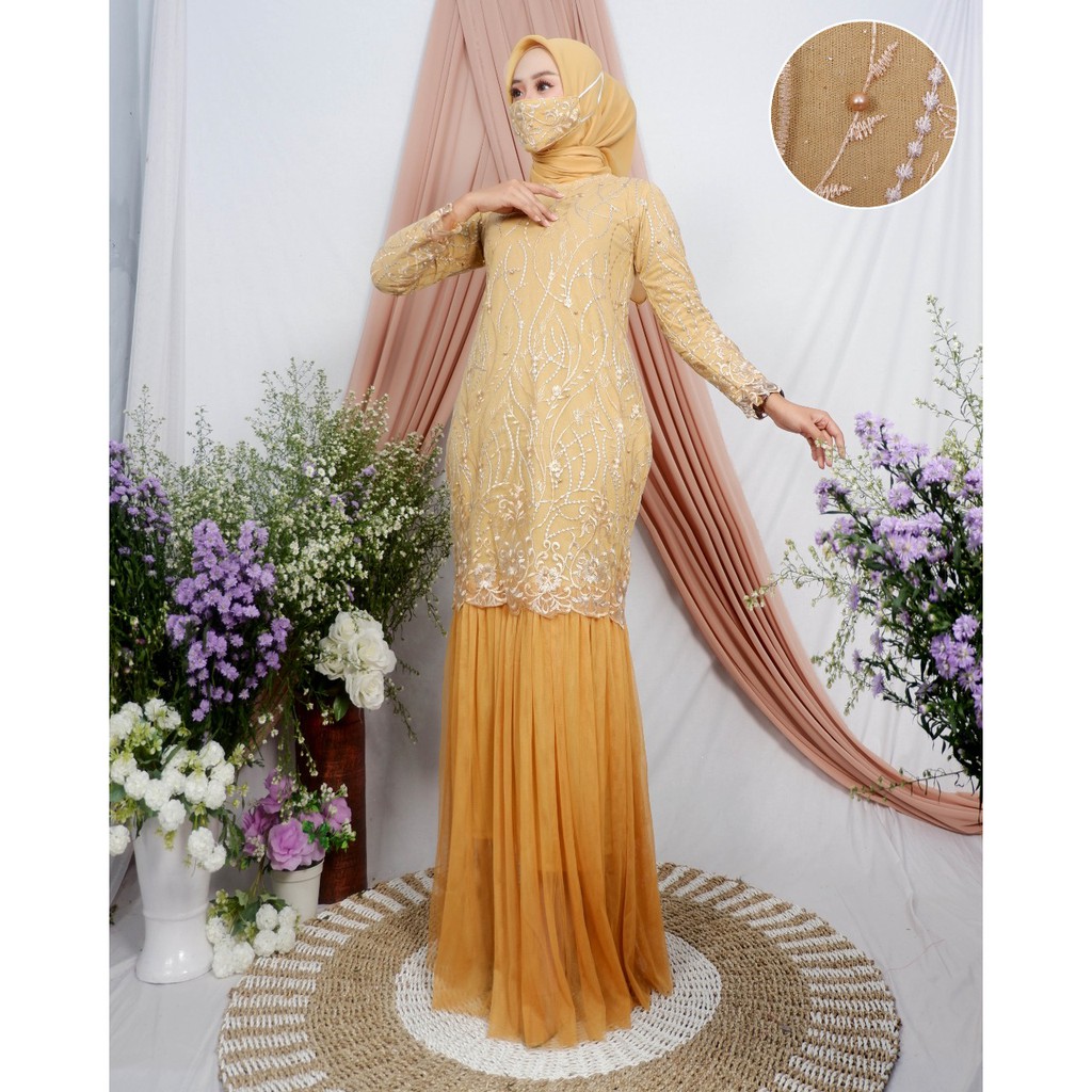 Gamis Tille Duyung Mix Ceruty, Gamis Tille Duyung Ceruty, Gamis Duyung Tille