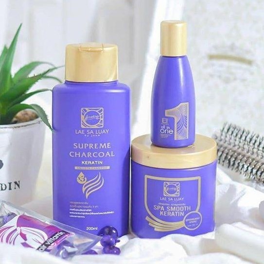 Lae Sa Luay Paket Lengkap 3 in 1 Hair Spa Shampoo Serum Keratin Treatment Original BPOM