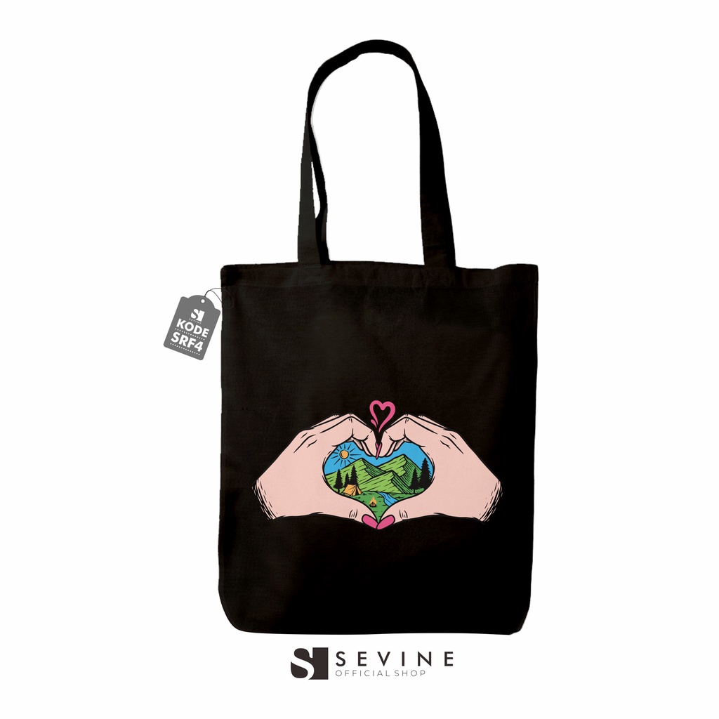 Sevine Totebag Tas Wanita Tote bag Resleting Girl Vintage Black Series Hitam - SRF4