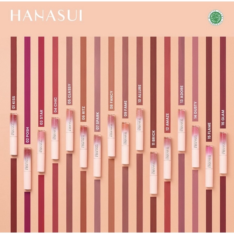 Hanasui Mattedorable Lip Cream New 1-16