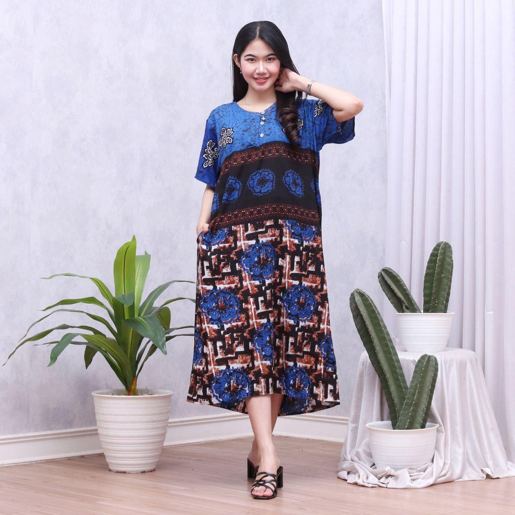 Daster batik SILVANA Daster Busui  Daster cantik  Baju tidur  Baju santai  Baju batik