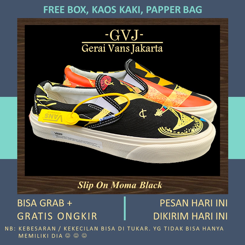 (Bisa Grab & Cod) Vans Slip On Moma Black Waffle Dt Premium  Vans Slip On Moma  Slip On Moma  Vans S