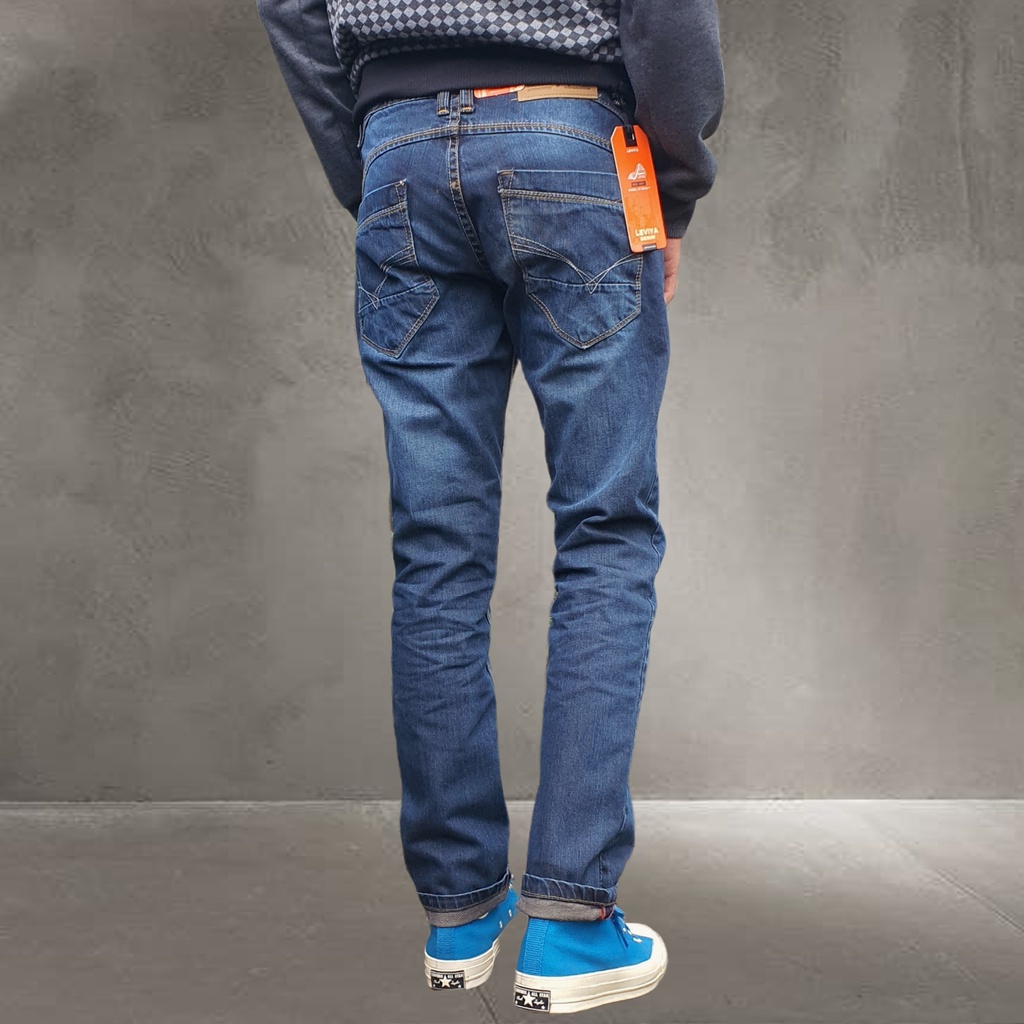 Celana Jeans Pria Reguler Jeans Kasual Pria Leviya Original 100% Premium