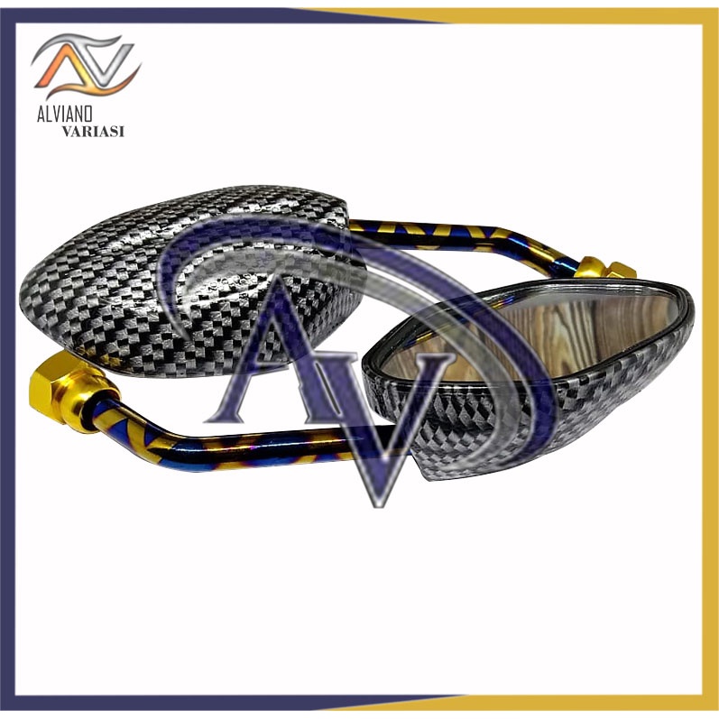 spion honda beat vario supra X tangkai pendek twotone blue x variasi