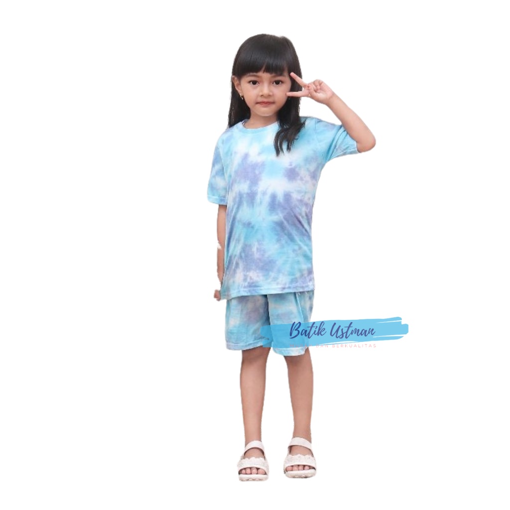 Setelan Baju Tye Dye Anak Laki laki dan Perempuan Usia 0-10 Tahun Stelan Kaos Anak Anak