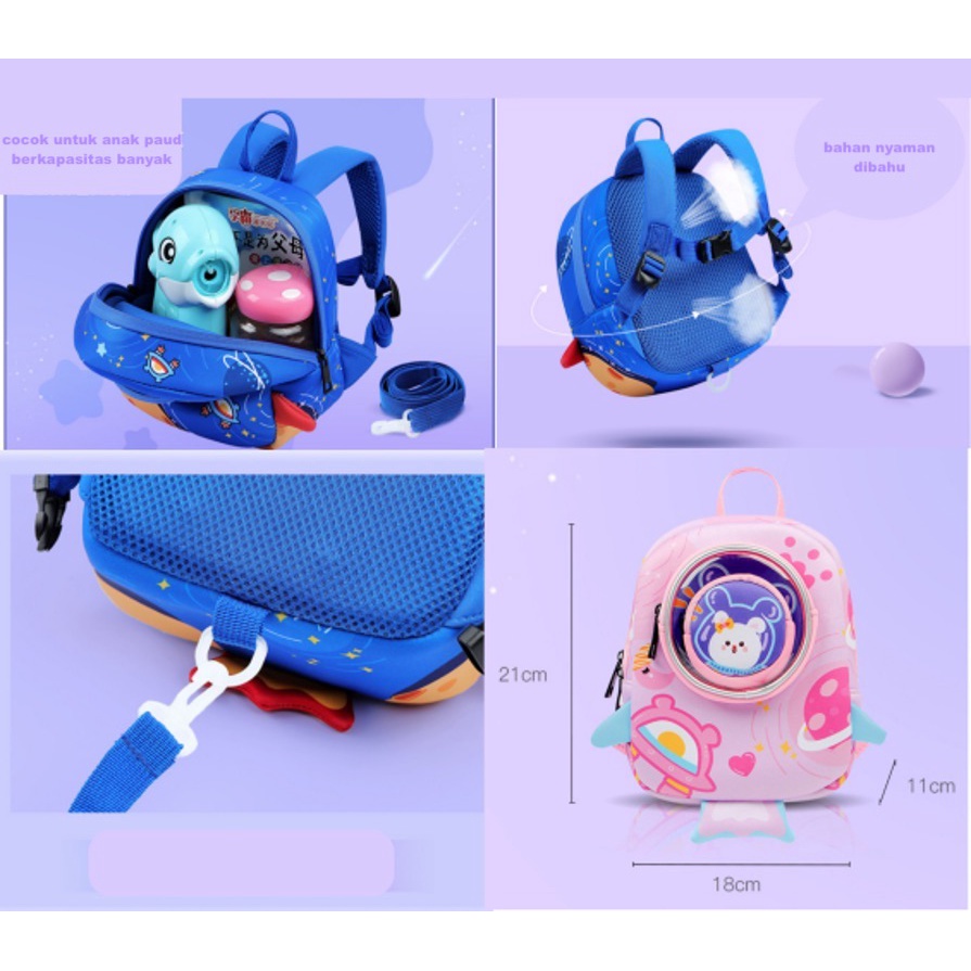 TAS RANSEL ANAK PAUD DINO/BEAR SPACE 93C03