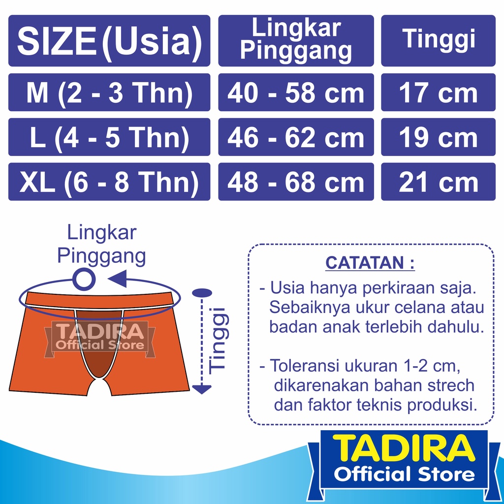 6 Pcs Celana Boxer Anak Perempuan Gambar Kartun Celana Dalam Anak Cewek Karakter Bahan Super Soft TADIRA