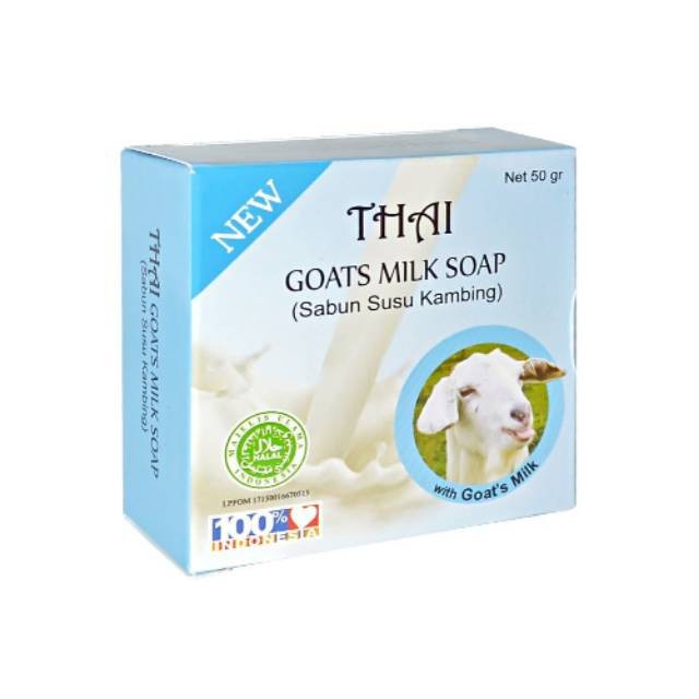 THAI GOATS MILK BRIGHTENING SOAP 50GR - SABUN SUSU KAMBING THAI BPOM - SABUN PEMUTIH BADAN DAN MUKA