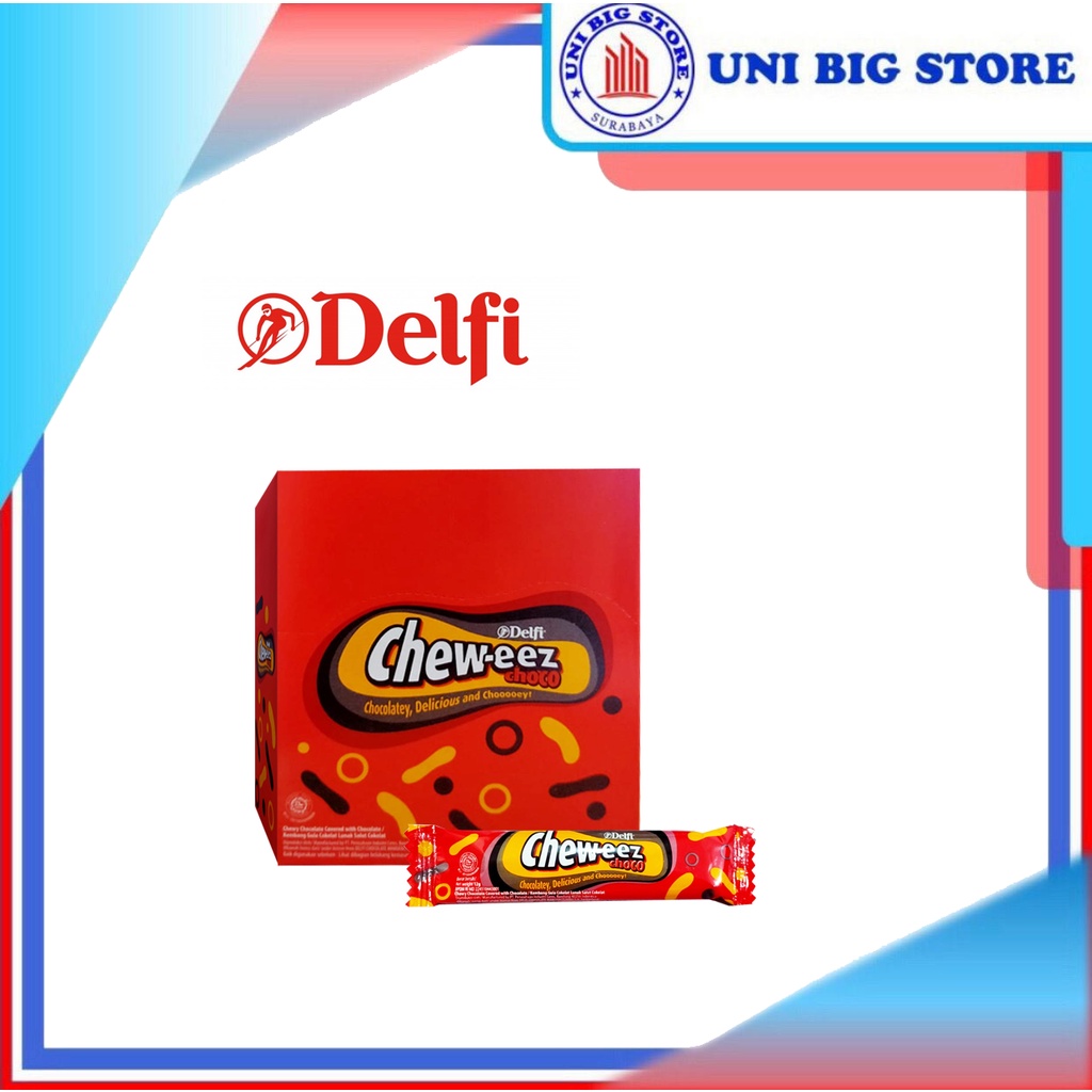 

Delfi Cheweez Chew-ezz Long Choco Coklat Cokelat 20 pcs 10 gr BOX