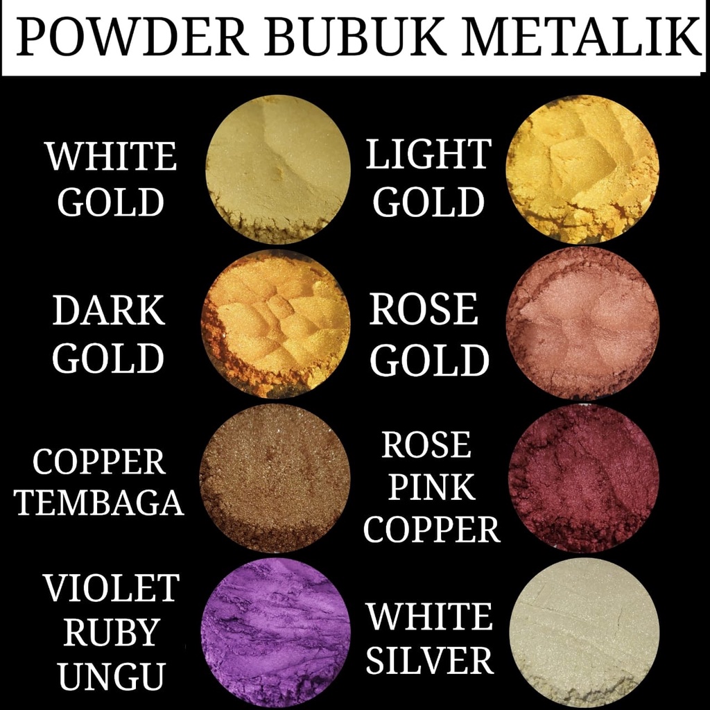 BUBUK MUTIARA METALLIC POWDER PEARLESCENT PIGMEN POWDER PEWARNA METALIK 1KG