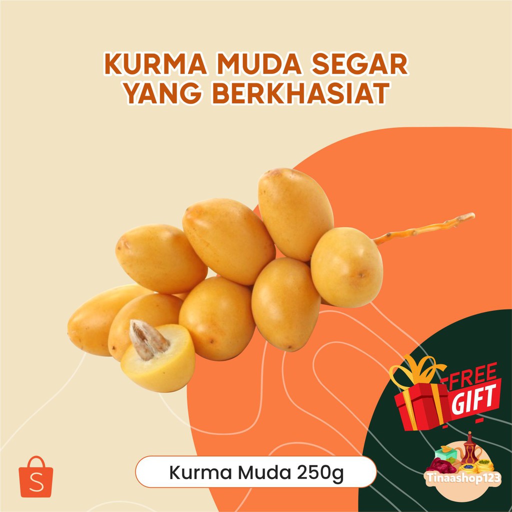 

Kurma Muda Segar Isi 250 Gr Berkualitas premium/ kurmamuda PRomil suami istri Termurah Tinaashop123