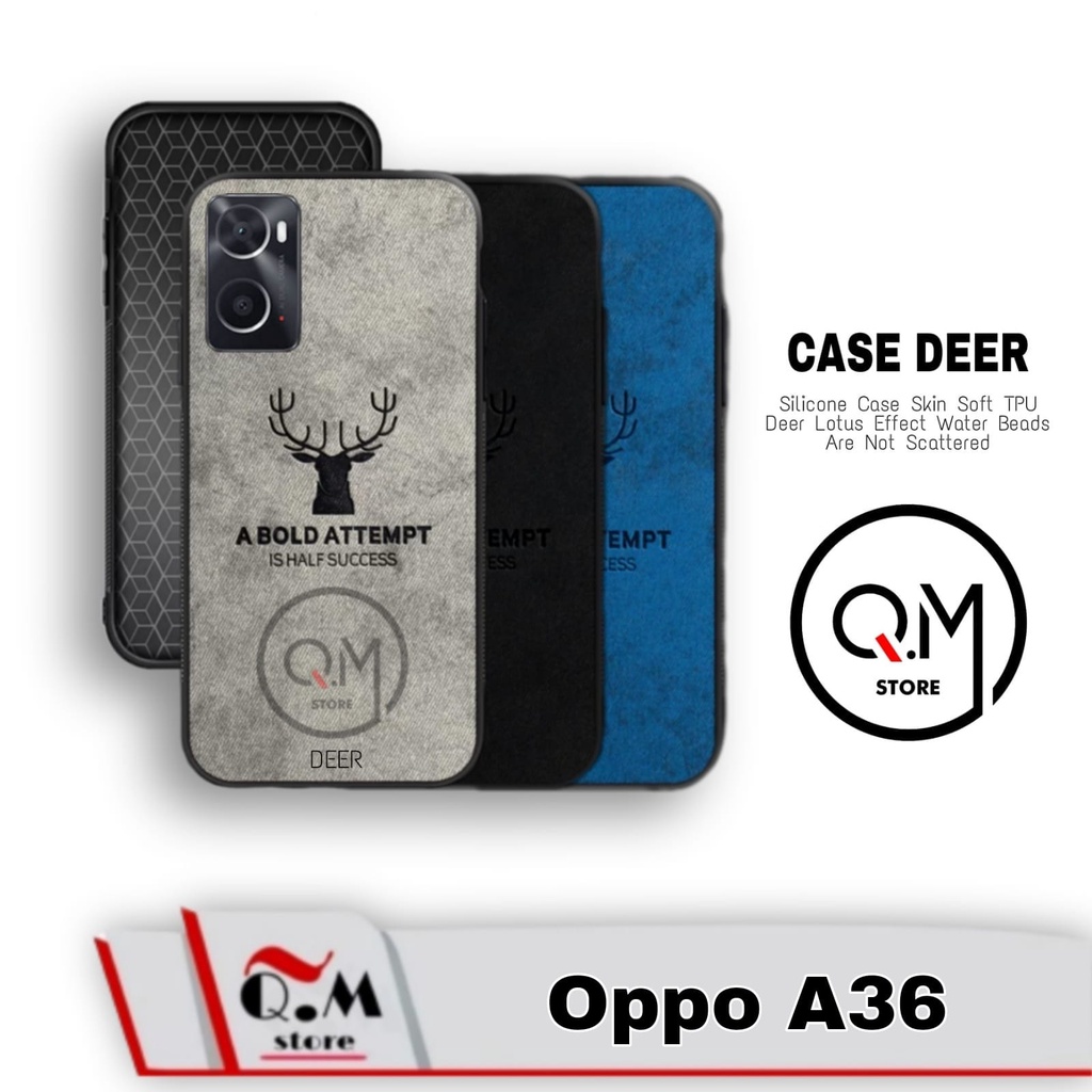 Soft Case Oppo A95 / A55 4G / A54 / A74 4G / A74 5G / A96 / A76 / A36 / A5 / A9 2020 / A52 / A92 2020 Casing Deer Pelindung