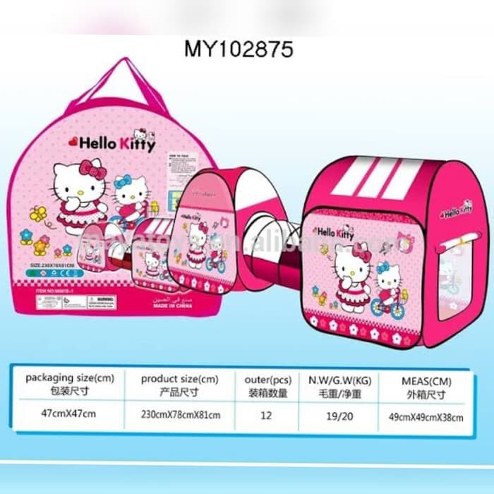 Mainan Rumah tenda terowongan hello kitty camping mandi bola anak outdoor