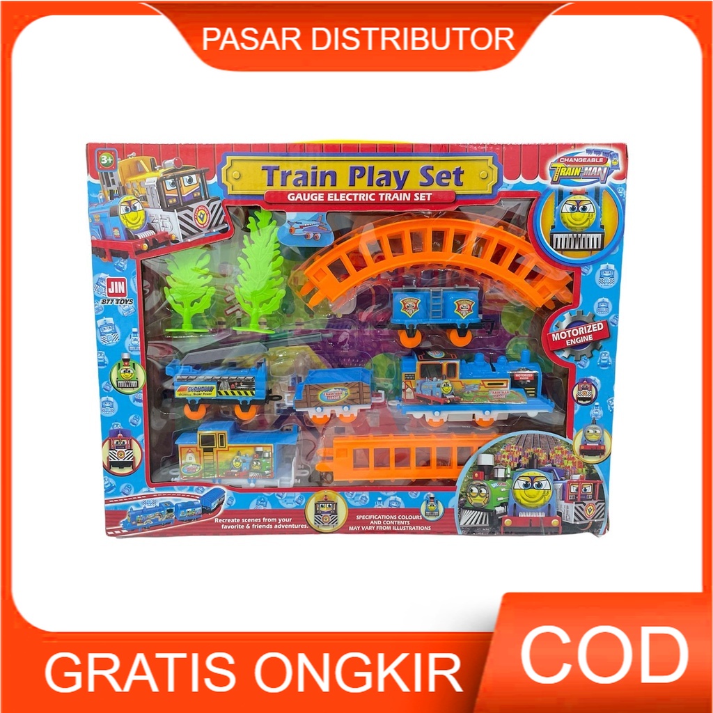 Mainan Anak TRAIN PLAY SET GAUGE ELECTRIC TRAIN SET Kereta Lokomotif