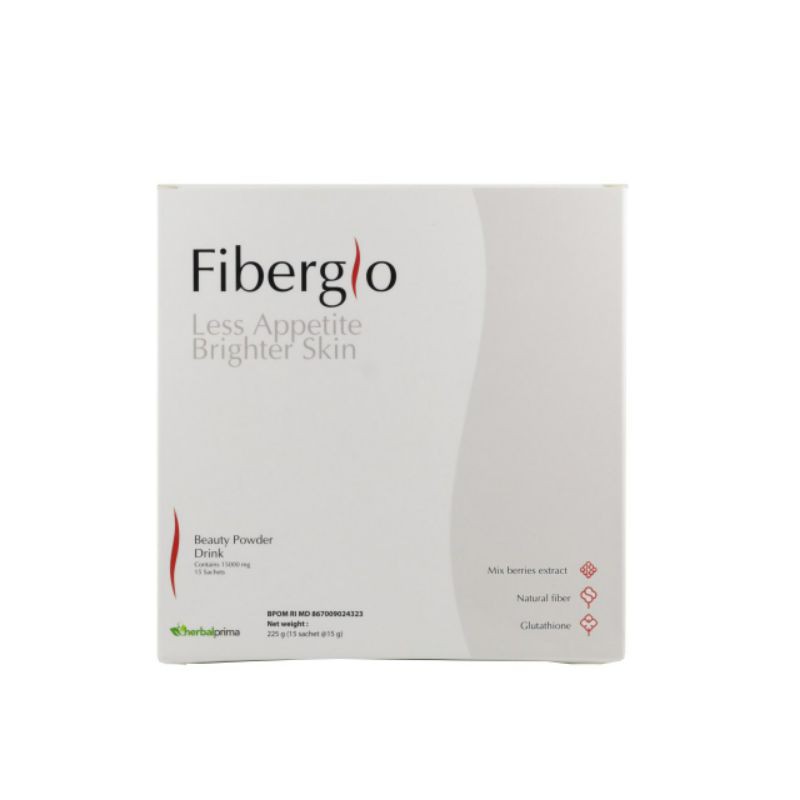 FIBERGLO LESS APPETITE BRIGHTER SKIN PELANGSING kurus + PEMUTIH BPOM lancar bab pencernaan