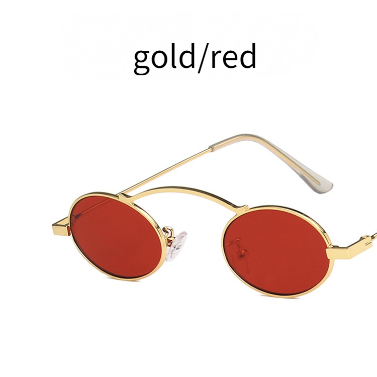 Punk Oval Metal Sunglasses for Women Men