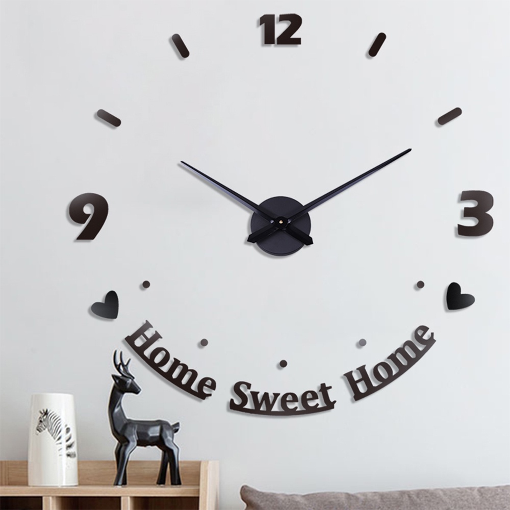 promo    jam dinding besar diy giant wall clock model home sweet home 120 cm   model ladolcec vita 1